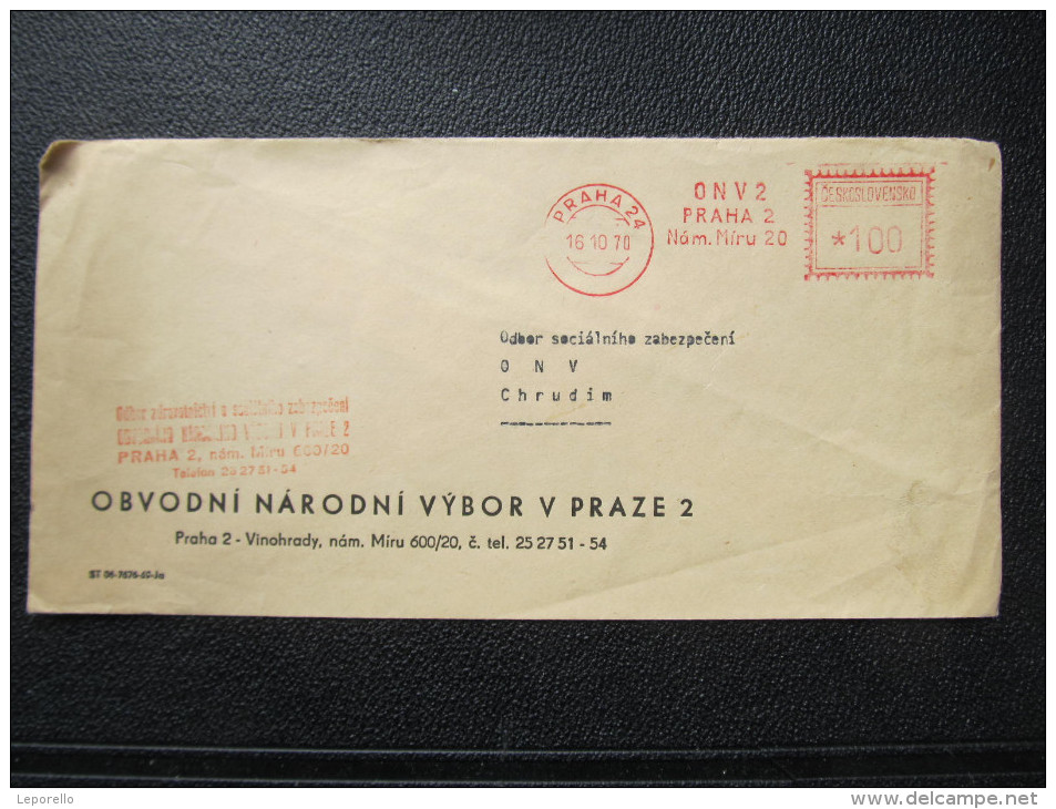 BRIEF Frankotype Postfreistempel 1970 PRAHA 24 ONV //  T8679 - Briefe U. Dokumente