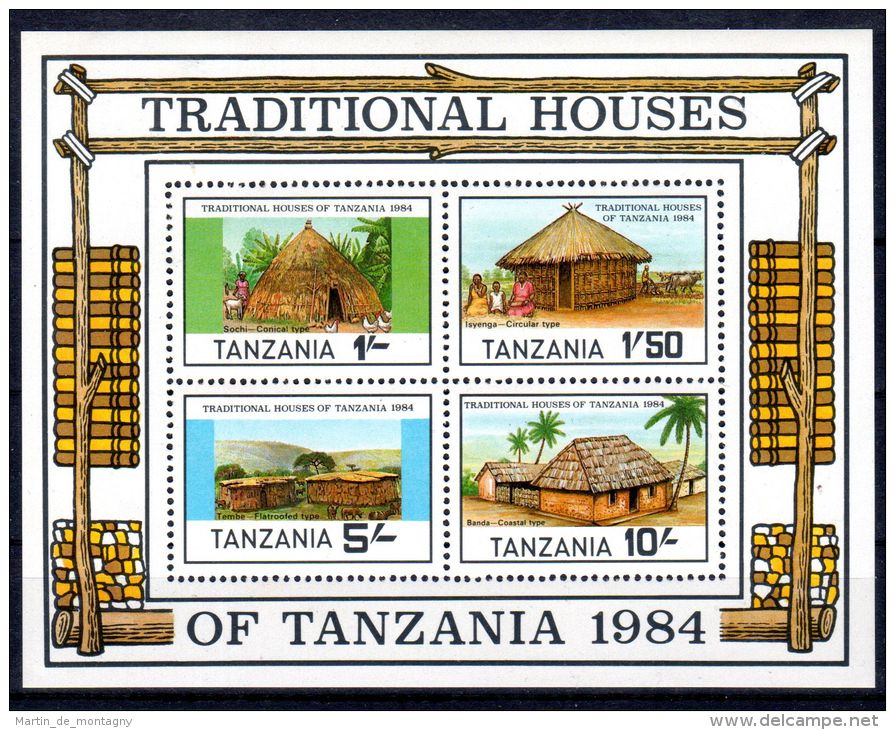 20.12.1984, Habitation Traditionelles De Tanzanie, YT Bloc 38, Neuf **, Lot 43883 - Autres & Non Classés