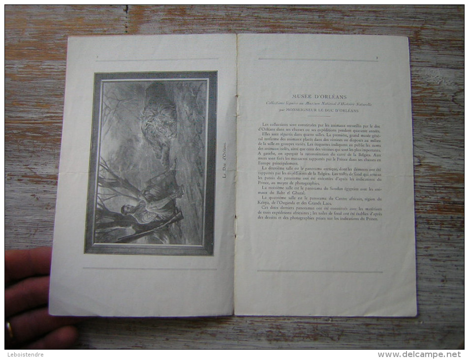 LIVRET  MUSEUM NATIONAL D'HISTOIRE NATURELLE  MUSEE D'ORLEANS  COLLECTION LEGUEE AU MUSEUM PAR Mgr LE DUC D'ORLEANS - Centre - Val De Loire