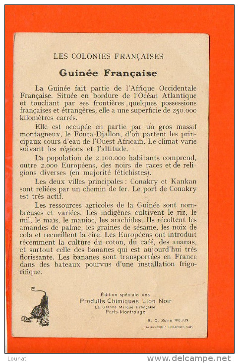 LA Guinée - Colonies Françaises Edition Spéciale Des Produits Chimiques Lion Noir - Guinée Française