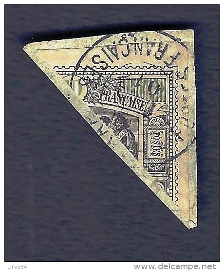 RARE 1/2 TIMBRE COUPÉ EN DIAGONALE DE OBOCK SUR FRAGMENT- N°51  OBLITÉRÉ 1901- CAD NOIR- - Usati