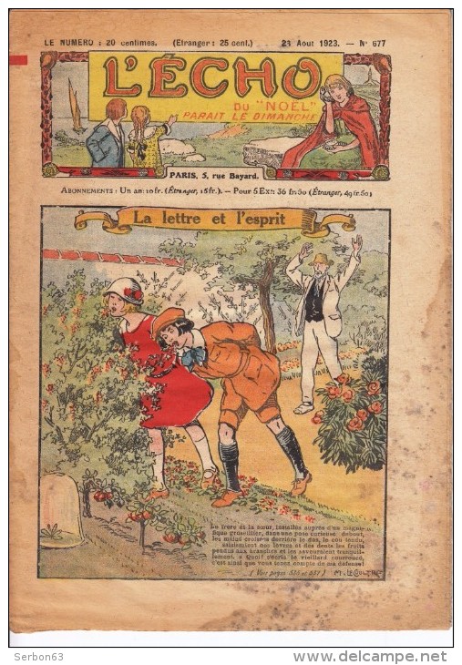 1 L'ECHO DU NOEL N° 677 DU 23 AOUT 1923 COMPLET 16 PAGES AVEC PATINE DU TEMPS + HUMIDICATION - L'Echo Du Noël