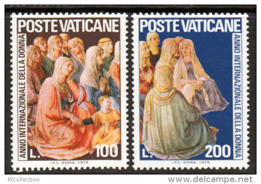 Vatican 1975 International Year For Women IWY Paintings By Fra Angelico Art Woman Stamps MNH SC 588-589 Michel 670-671 - Other & Unclassified