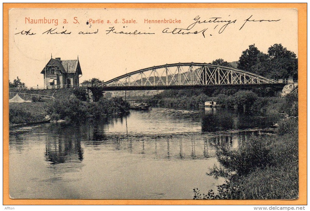 Naumburg A Saale Hennenbrucke 1913 Postcard - Naumburg (Saale)