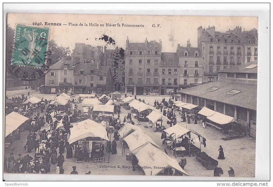 24580 Rennes France 35 - Place De La Halle Au Blé Et La Poissonnerie - GF 1040 Mary Rousseliere -marché - Marchés