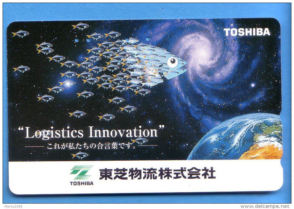 Japan Japon Telefonkarte Télécarte Phonecard Fisch Fish  Weltraum Space Espace Universum Universe Erde - Sterrenkunde