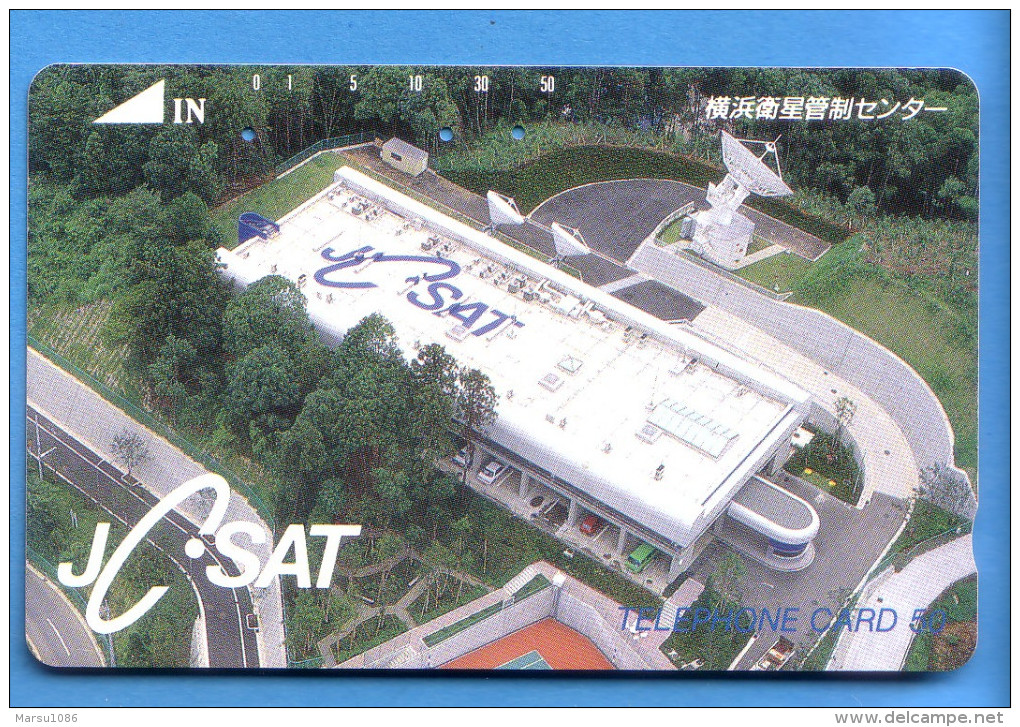 Japan Japon Telefonkarte Télécarte Phonecard  Weltraum Space Espace Universum Universe Satellite Satellit Antenne - Astronomie