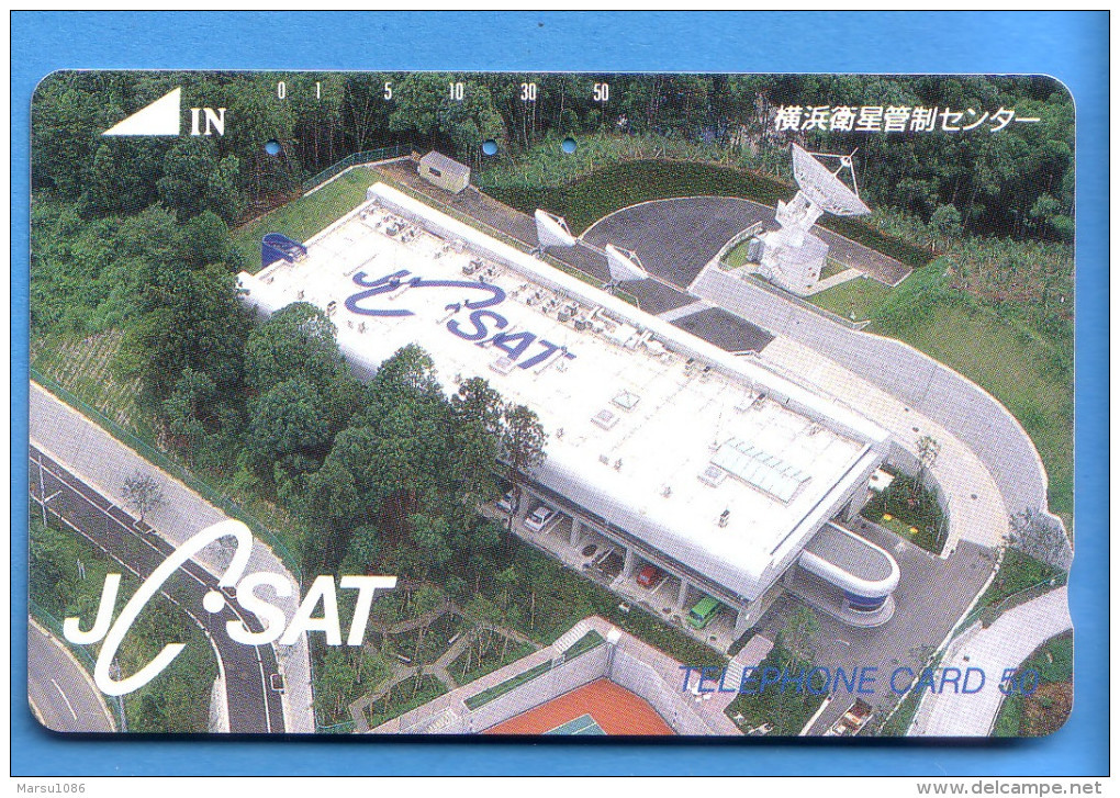 Japan Japon Telefonkarte Télécarte Phonecard  Weltraum Space Espace Universum Universe Satellite Satellit Antenne - Astronomia