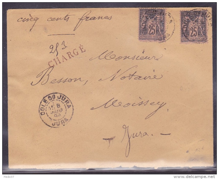 France N°97 Sur Lettre - 1898-1900 Sage (Type III)