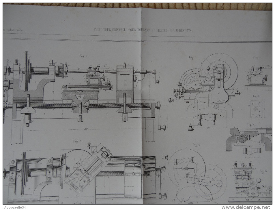 PETIT TOUR POUR TOURNER ET FILETER, PAR M. DESHAYS Publication Industrielle Dulos, Chardon, Armengaud - Tools