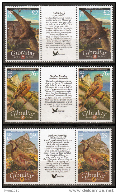 GIBRALTAR- 2010- Birds Of The Rock- Definitive ( Additioonal Issue) MNH Gutter Pair Full Set - Other & Unclassified