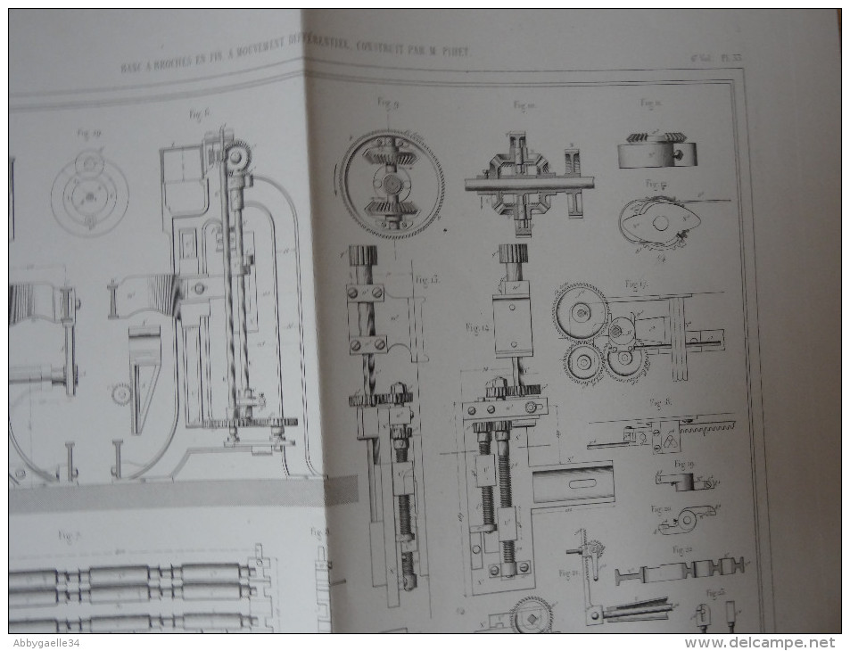 BANC A BROCHES EN FIN A MOUVEMENT DIFFERENTIEL CONSTRUIT PAR M. PIHET Publication Industrielle Dulos, Chardon, Armengaud