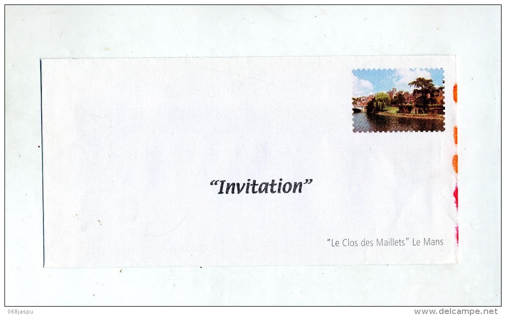 Pseudo Entier Invitation Clos Maillets Le Mans  Vue ??? - Privatganzsachen