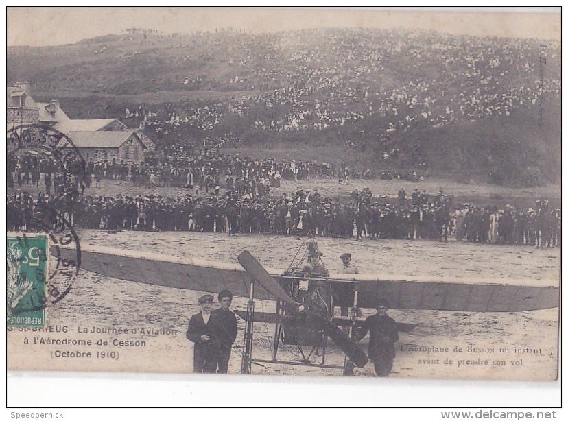 24587 SAINT-BRIEUC - Journée Aviation Aérodrome CESSON 1910 - Aeroplane Busson Avant Vol -3933 Hamonic  Trombonne - ....-1914: Précurseurs