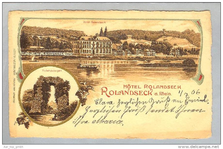 AK De RP Rolandseck 1906-02-07 Litho L.Meister Köln - Rhein-Hunsrück-Kreis