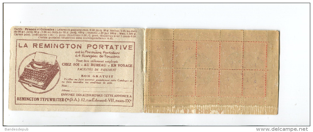 Carnet Pub 20 TIMBRES 0,40 F LE BON GENIE SEMEUSE REINE MONTRES  HUILE LESIEUR CACHET EXPOSITION PHILATHELIQUE DIJON - Autres & Non Classés