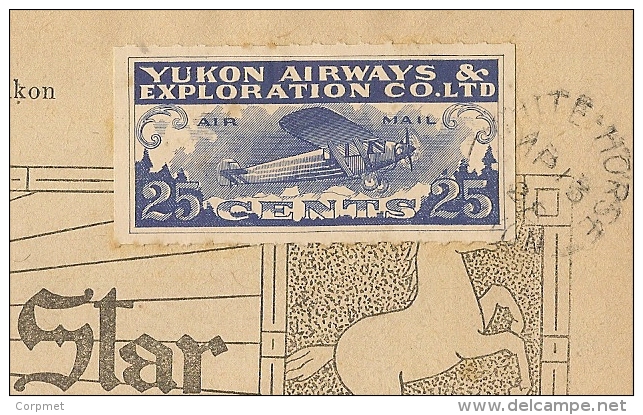 CANADA - 1928 YUKON AIRWAYS & EXPLORATION CO. # CL42 Vf USED On Complete WHITEHORSE STAR NEWSPAPER To CARCROSS BC - - Poste Aérienne