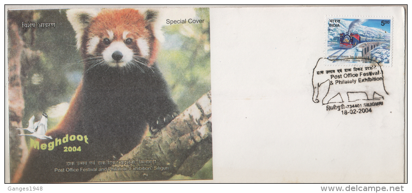 India  2004  Elephant  Cancellation  Red Panda  Siliguri  Special Cover.  # 67291  C&D  Inde Indien - Bären