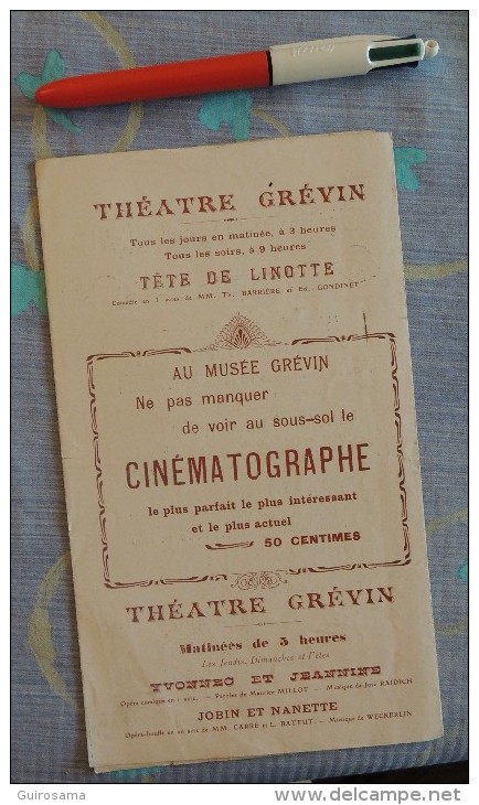 Théâtre De La Tour Eiffel - Saison 1904 - Dess. L. Beuzch (style Art Nouveau) : Lischen Et Fritzschen D´Offenbach - Programmes