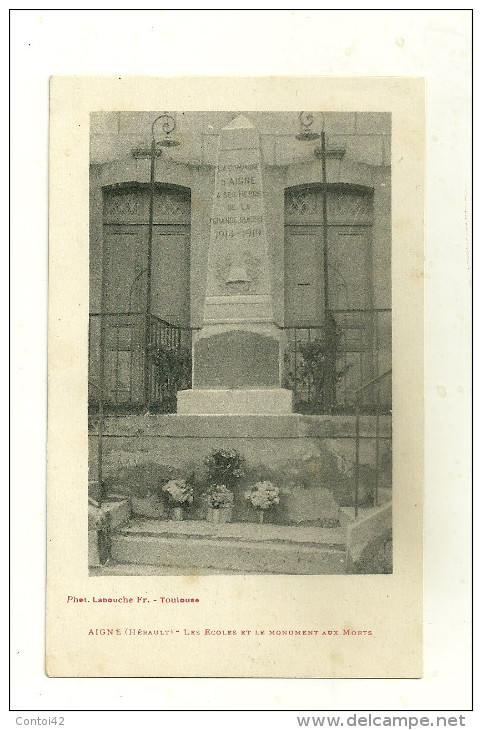 34 AIGNE LES ECOLES MONUMENT AUX MORTS LABOUCHE HERAULT - Autres & Non Classés