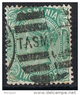 Sello 2 Pence TASMANIA, Yvert Num 36. Grill TASMANIA º - Used Stamps