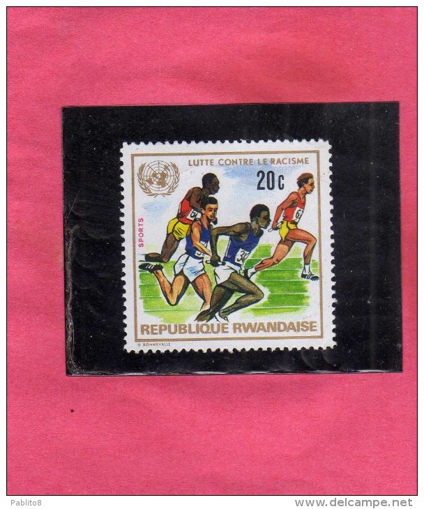 RWANDA 1972 THE FIGHT AGAINST RACISM SPORTS LOTTA CONTRO IL RAZZISMO SPORT MNH - Nuovi