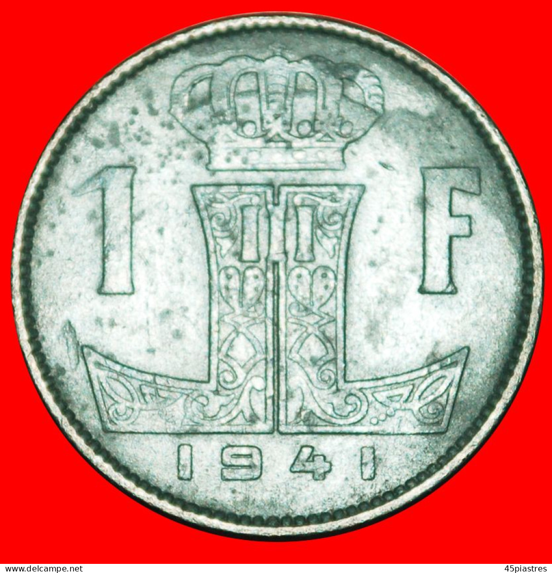 &#9733;OCCUPATION BY GERMANY: BELGIUM&#9733;1 FRANC 1941 BELGIQUE-BELGIE! LOW START&#9733;NO RESERVE! Leopold III (1934- - 1 Franc