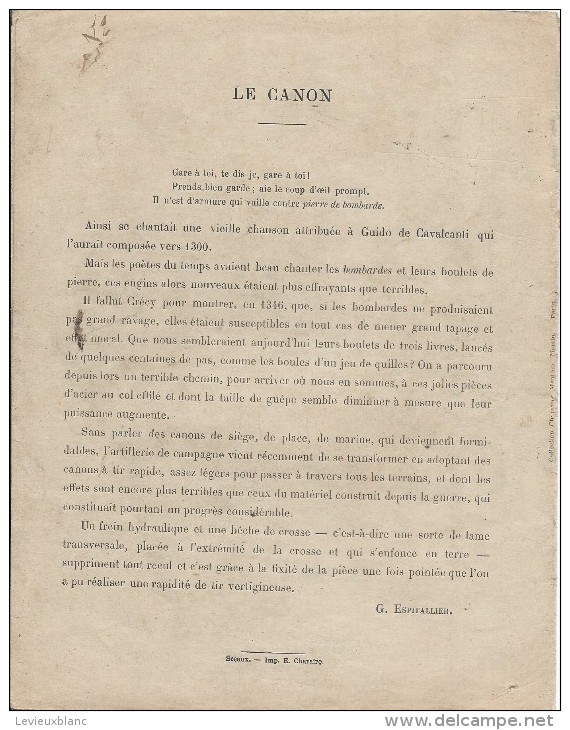 Couverture De Cahier D´écolier/Episodes Militaires / Le Canon/Charaire/Vers 1895-1905   CAH58 - Altri & Non Classificati