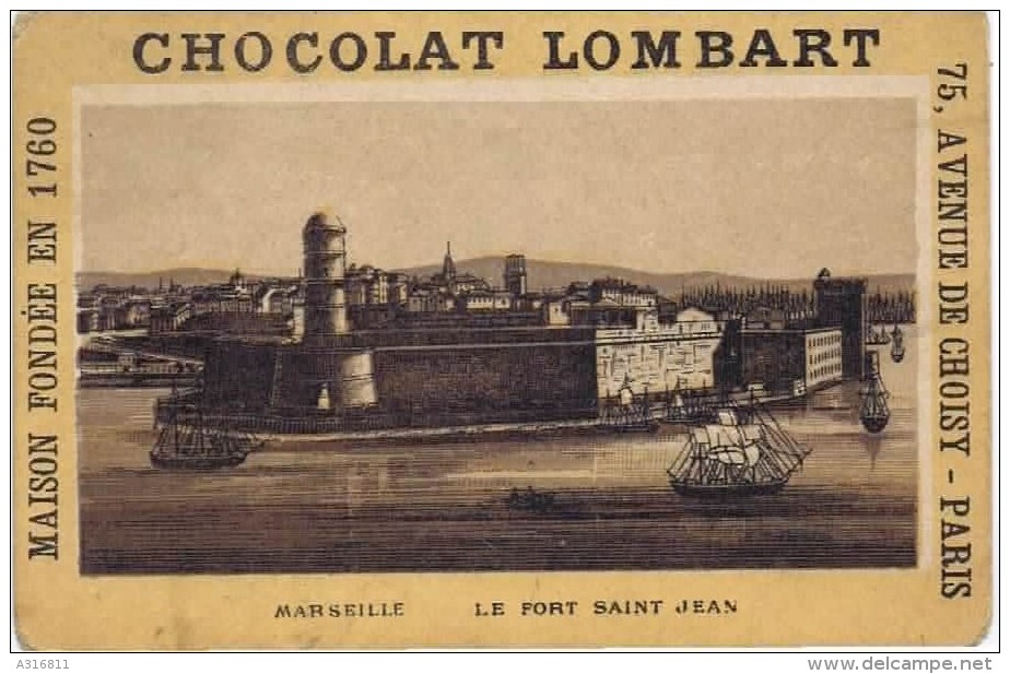 Cromo  CHOCOLAT  LOMBART Marseille Le Fort Saint Jean - Lombart