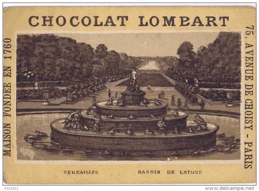 Cromo  CHOCOLAT  LOMBART Versailles Bassin De Latone - Lombart