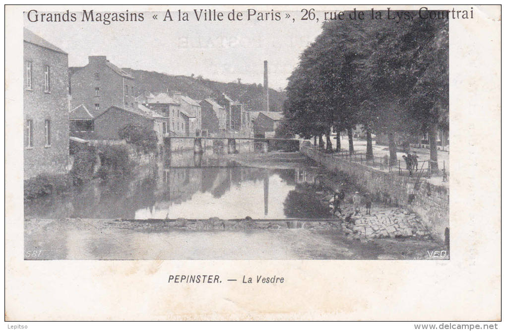 PEPINSTER Acp  " La Vesdre   "    Non- écrite      RARE ! édit VED  Pub De Courtrai        (voir Scans ) - Thimister-Clermont