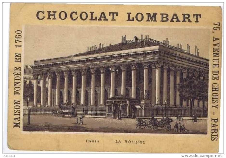 Cromo  CHOCOLAT  LOMBART Paris La Bourse - Lombart