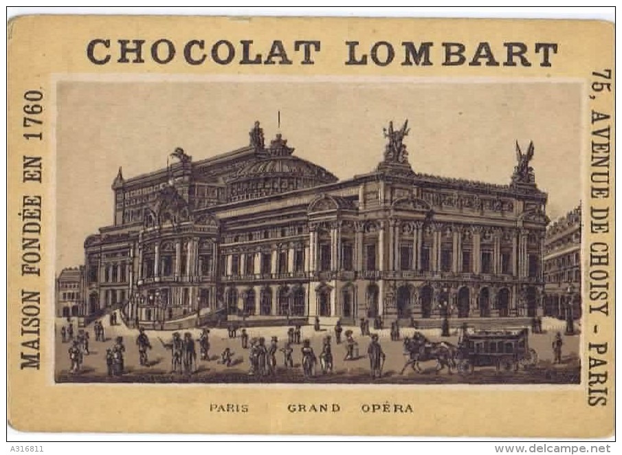 Cromo  CHOCOLAT  LOMBART Paris Grand Opera - Lombart