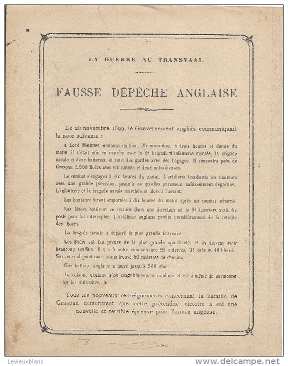 Couverture De Cahier D´écolier/La Guerre Au Transvaal/Combat De Graspan/Vers 1895-1905   CAH62 - Autres & Non Classés