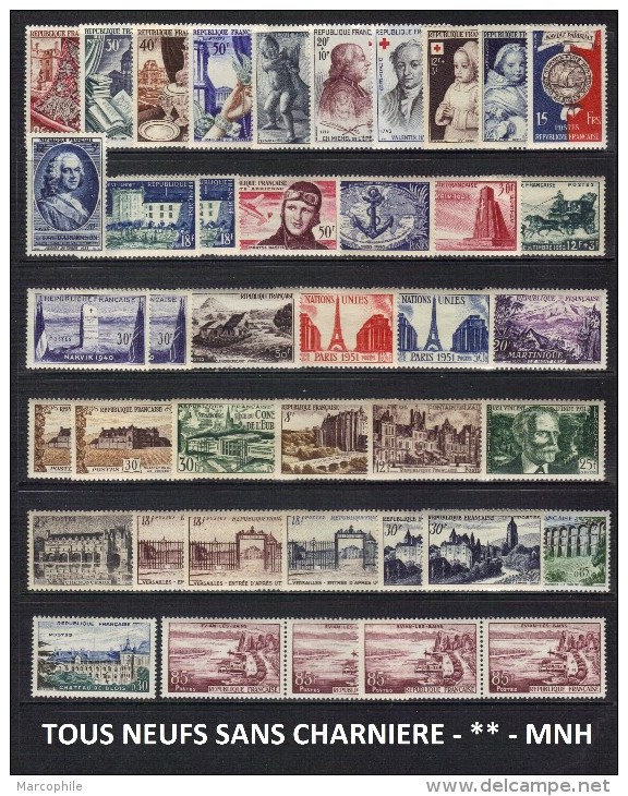 FRANCE ANNEES 1950 PETIT LOT TOUS ** / COTE > 175.00 € A MOINS DE 15%  (ref 6086) - Collections