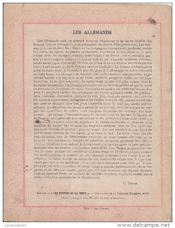 Couverture De Cahier D´écolier/Les Peuples De La Terre/Les Allemands/Charaire/Paris /Vers 1895-1905   CAH67 - Autres & Non Classés