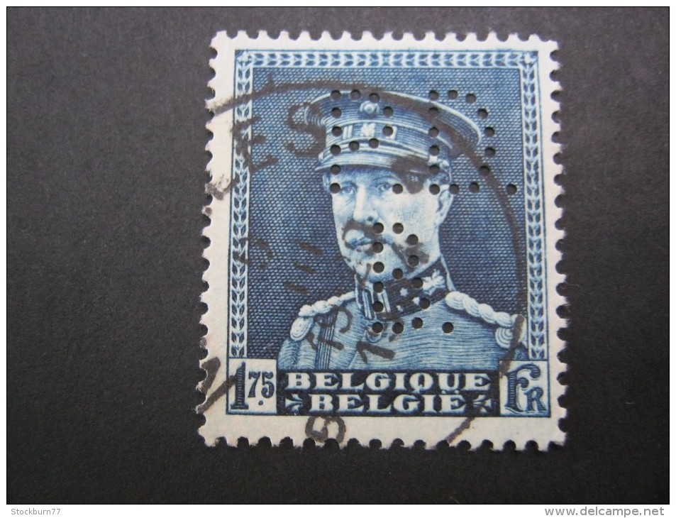 Belgien   ,  FIRMENLOCHUNG , Perfin , 2 Scans  , Selten - 1909-34