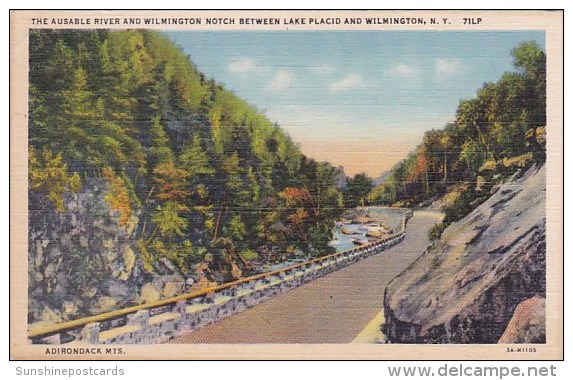 The Ausable River And Wilming Notch Between Lake Plaid And Wilington New York Adrondack Mountains New York 1945 - Adirondack