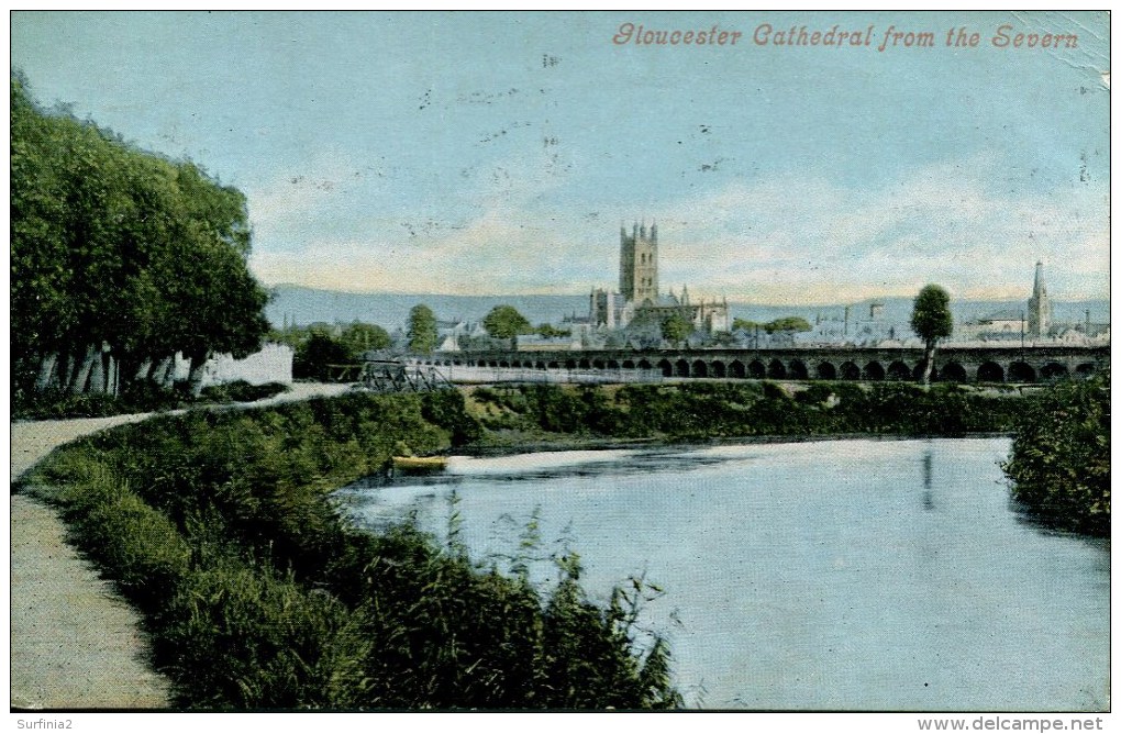 GLOS - GLOUCESTER - CATHEDRAL FROM THE SEVERN 1916 Gl357 - Gloucester