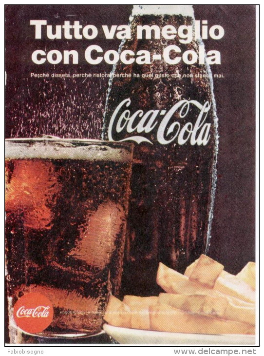 1968 - COCA COLA - 3 Pagine  Pubblicità  Cm. 13 X 18 - Afiches Publicitarios