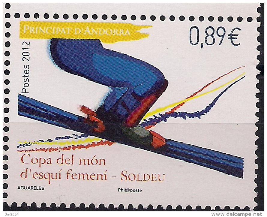 2012 Andorra Fr.. Mi. 740**MNH  Weltcup-Skirennen Der Frauen, Soldeu - Unused Stamps