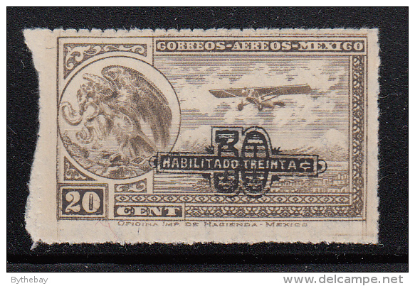 Mexico MH Scott #C46 30c Surcharge On 20c Coat Of Arms, Airplane - Mexique