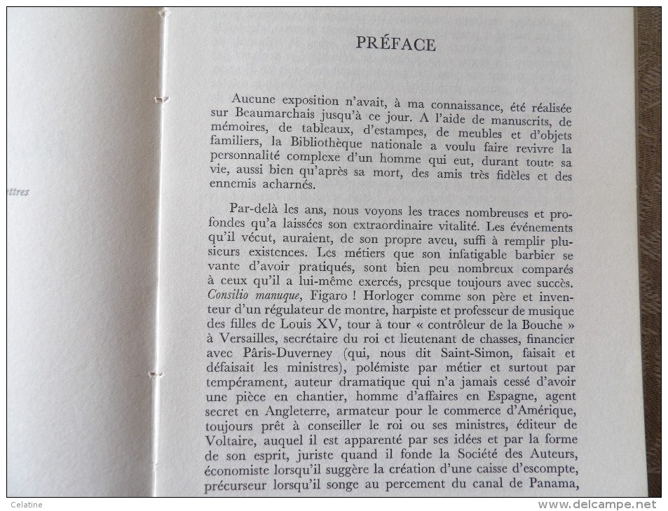 BEAUMARCHAIS  -   Exposition Beaumarchais - Bibliothèque Nationale PARIS 1966 - Histoire