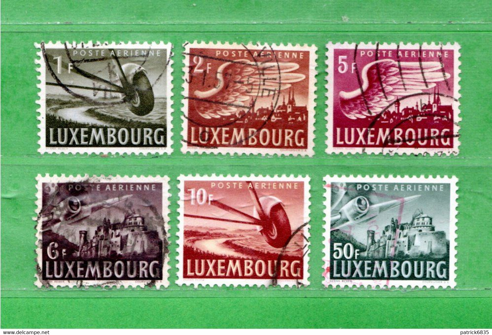 Lussemburgo ° - 1946 - Posta Aerea - Yv. 7-8-11-12-13-15. Usata - Oblitérés