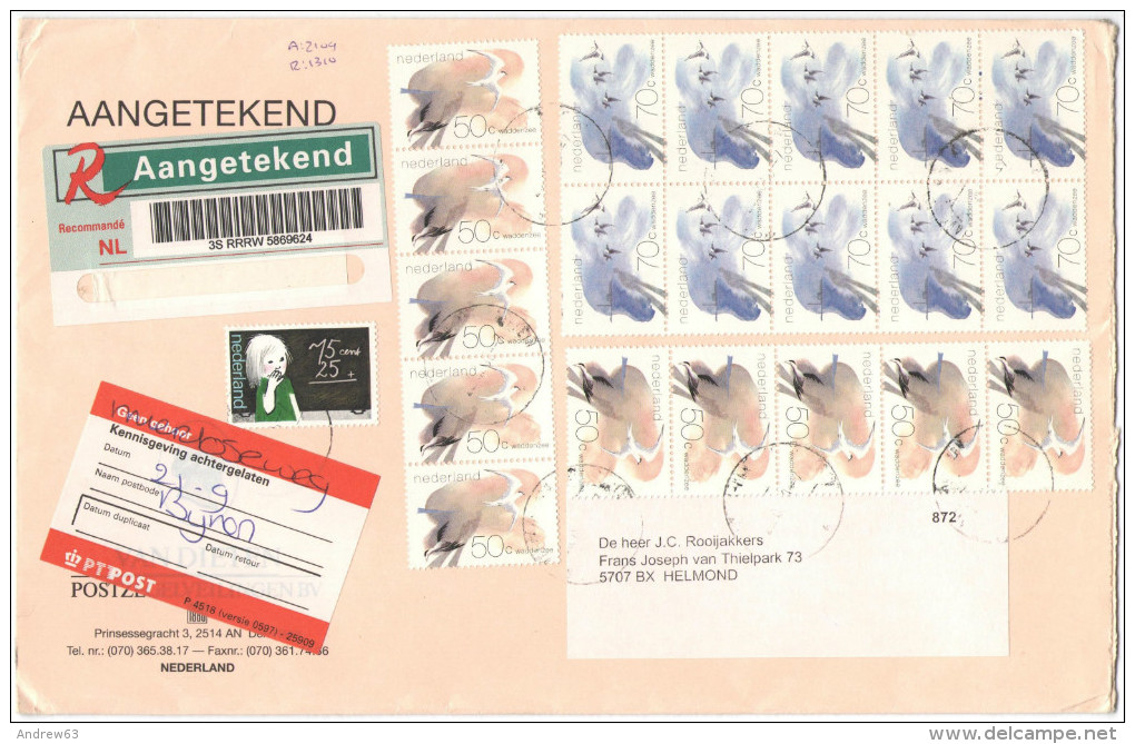 OLANDA - NEDERLAND - Paesi Bassi - 20?? - Registered - 21 Stamps - Viaggiata Da Den Haag Per Helmond, Paesi Bassi - Cartas & Documentos
