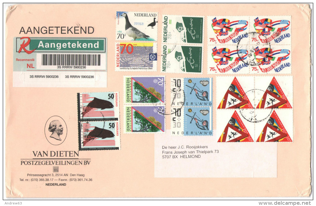 OLANDA - NEDERLAND - Paesi Bassi - 20?? - Registered - 18 Stamps - Viaggiata Da Den Haag Per Helmond, Paesi Bassi - Cartas & Documentos