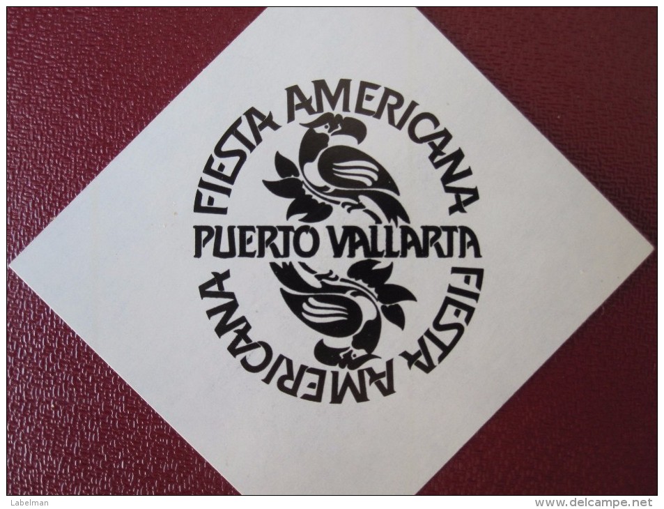 HOTEL MOTEL INN POSADA FIESTA PUERTO VALLARTA MEXICO MEJICO TAG STICKER DECAL LUGGAGE LABEL ETIQUETTE KOFFERAUFKLEBER - Hotel Labels