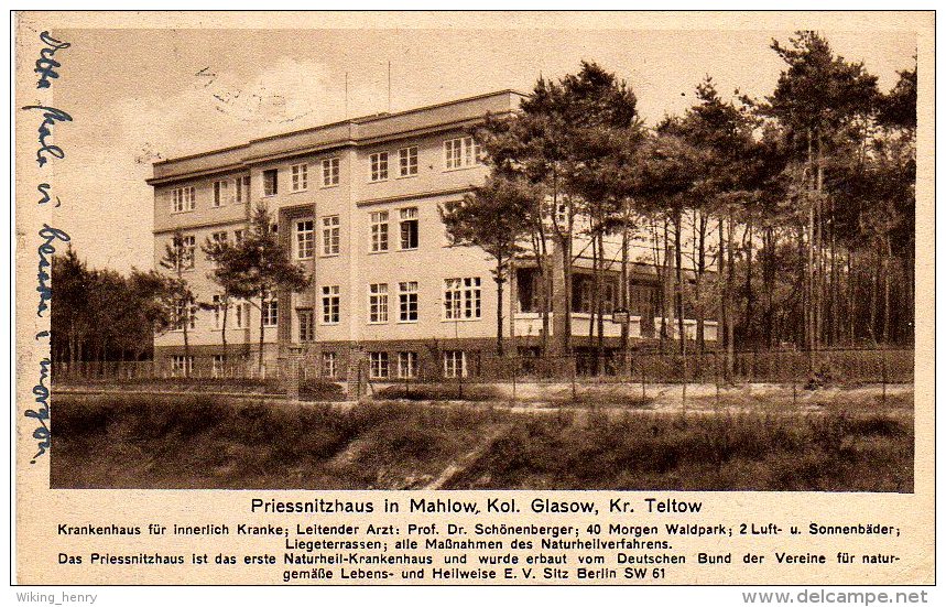 Blankenfelde Mahlow Glasow - S/w Priessnitzhaus - Blankenfelde