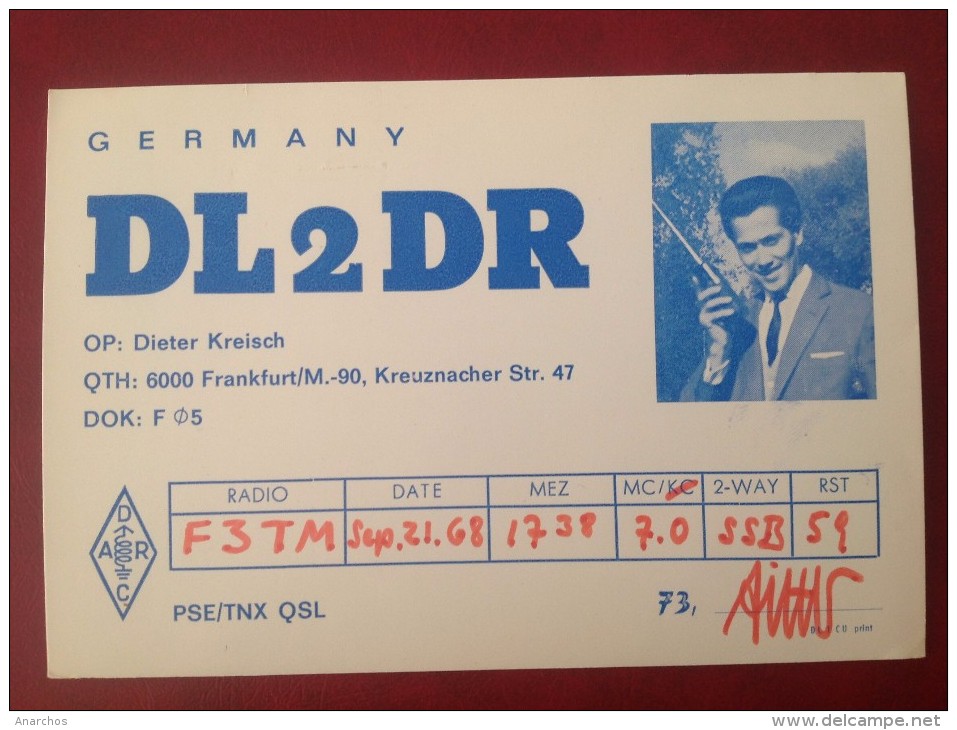 QTH QSL Radio Amateur Germany FRANKFURT Dieter Kreisch - Hoechst