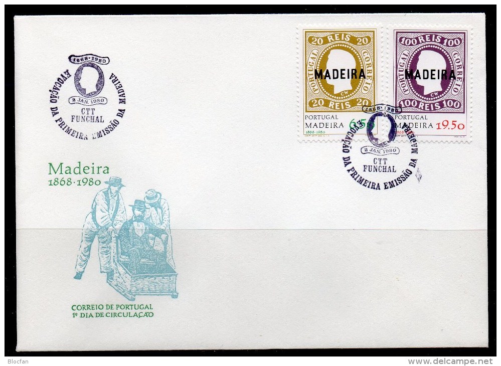 1.Marken 1980 Der Insel Madeira 62/3+ FDC O 9€ Schiffe Im Hafen Ansicht Um1864 Korb-Schlitten Cover Bf Isle Of Portugal - Portugees-Afrika